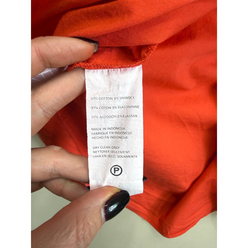 Saunders Red Ruched Shirt midi Dress Size 4 - Picture 5 of 8